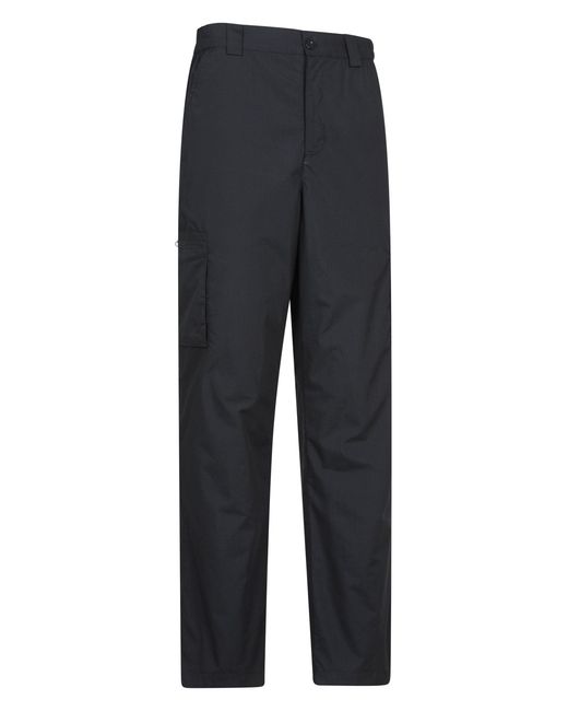 Mountain Warehouse Blue 'Trek Ii' Trousers Warm Fleece Lined Lightweight Quick Dry Outdoor Pants for men