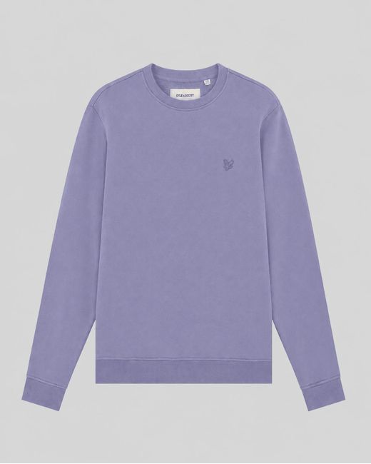 Lyle & Scott Purple Superfine Cotton Crew Neck Sweatshirt for men