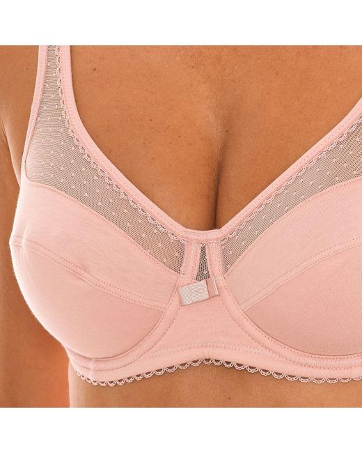 Dim Pink Generous 00Asf Underwire Bra With Micro Tulle Detail Provides Support And Elegance A Feminine Design