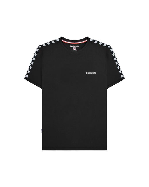 Lambretta Black Two Tone Taped T-Shirt Cotton for men