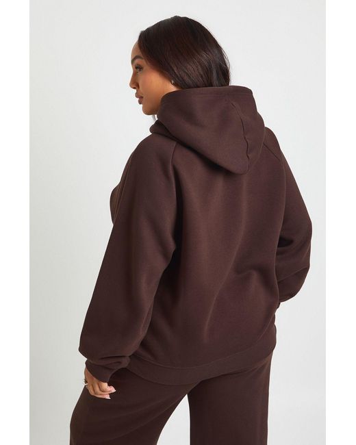 Boohoo Brown Plus Core Basic Raglan Seam Oversized Hoodie