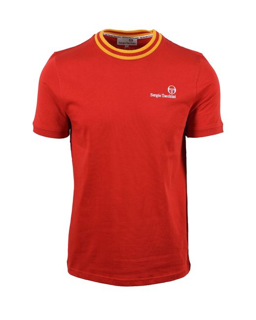 Sergio Tacchini Red Rainer Fc T-Shirt Adrenaline Rush/Old for men