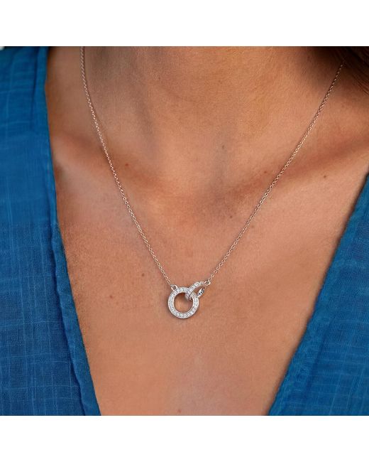 Bibei Metallic Necklace Circles With Cubic Zirconia