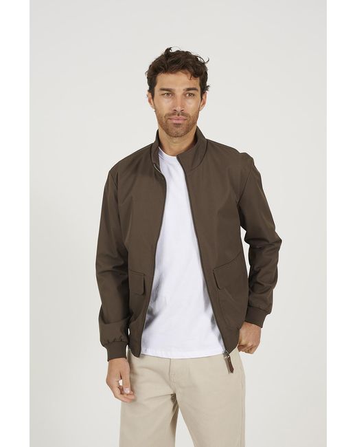 Brave Soul Brown Funnel Neck Bomber Jacket for men