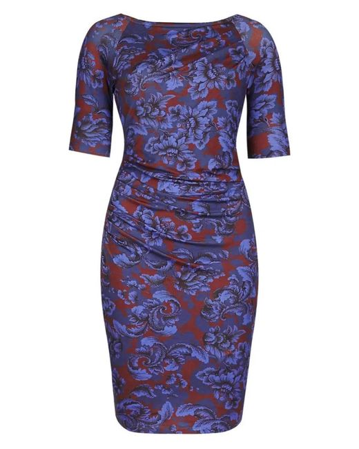 Secret Label Blue Baroque Wrap Dress