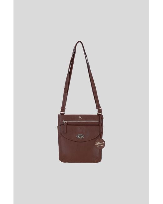 Ashwood Leather Brown Flat Crossbody Bag With Adjustable Strap