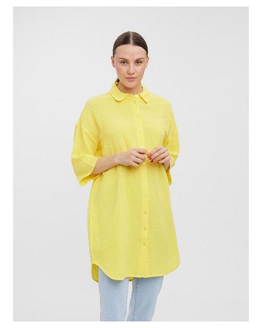 Vero Moda Natali 3/4 Overshirt in het Yellow