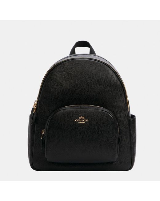 COACH Black Pebbled Leather Court Backpack Bag
