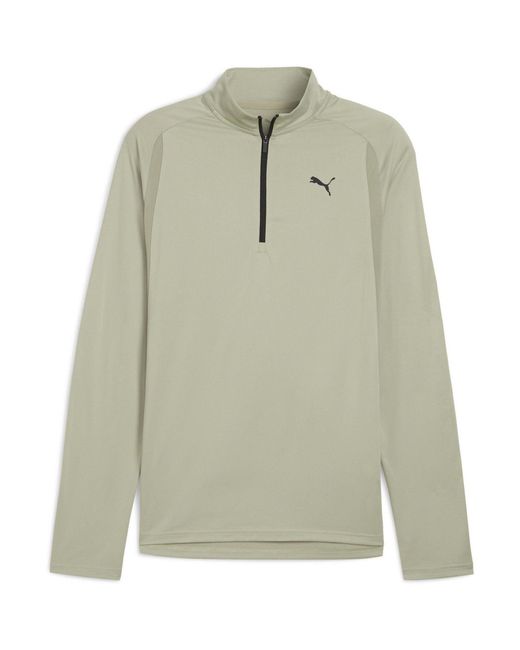 PUMA Green Tad Qz Long Sleeve Performance Gym Top for men