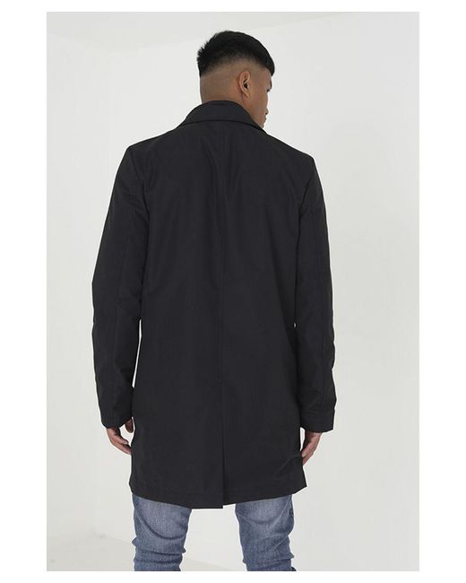 Brave Soul Blue 'Umpire' Single Breasted Mac With Mock Layer for men