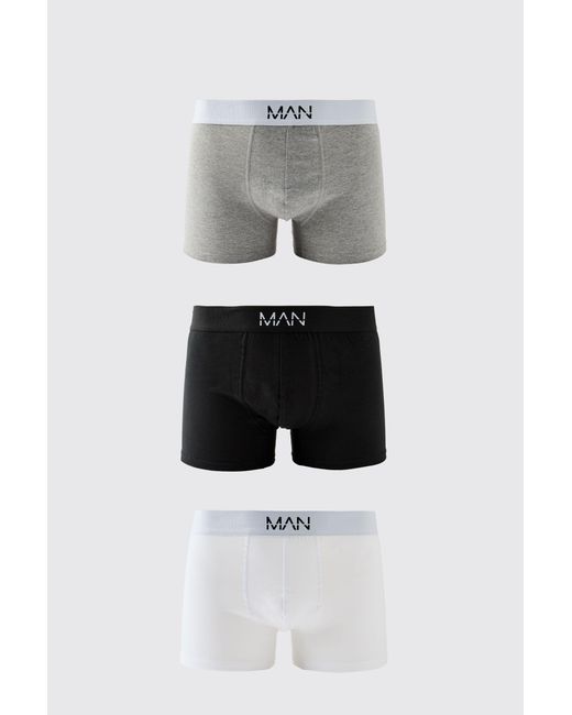 BoohooMAN Gray 3 Multi Pack Original Boxers for men
