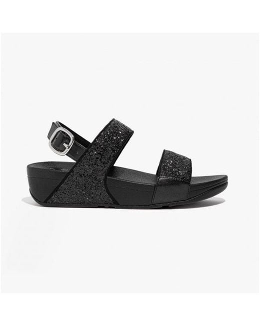 Fitflop Black Lulu Glitter Ladies Back-Strap Sandals Pu