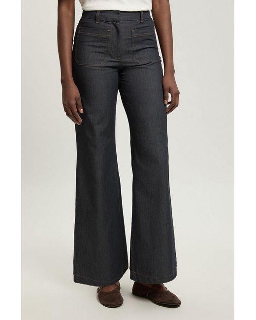 Karen Millen Multicolor Petite Tailored Denim Straight Leg Trouser
