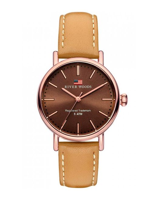 River Woods Brown Oswego Watch Rw340019 Leather