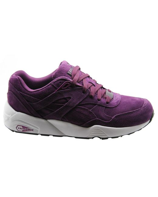 PUMA Purple Trinomic R698 Allover Suede Trainers Running 359392 01 B51C for men