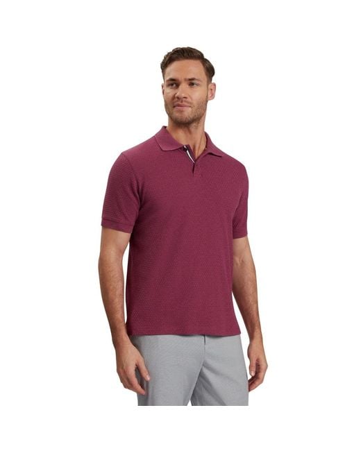 Ted Baker Purple Redman Regular Textured Fuchsia Polo Shirt for men