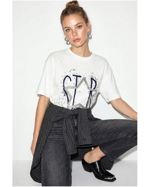 Bianco Lucci White Cotton T-Shirt