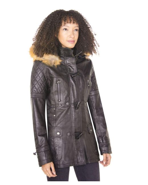 Infinity Leather Gray Quilted Parka Jacket-Brussels