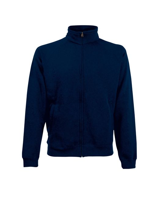 Fruit Of The Loom Blue Premium 70/30 Zip Neck Sweatshirt (Deep) for men