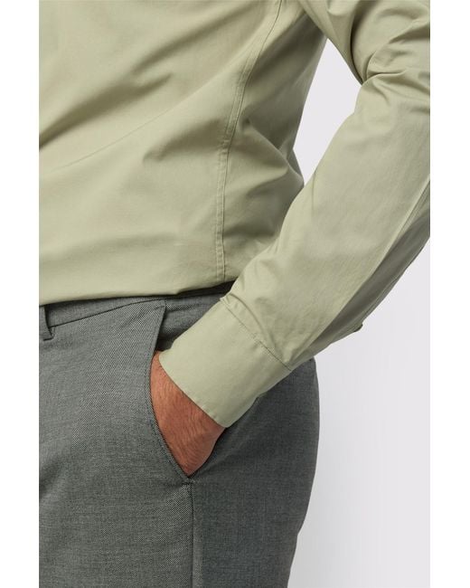Limehaus Green Long Sleeve Forward Point Collar Tailored Formal Shirt for men