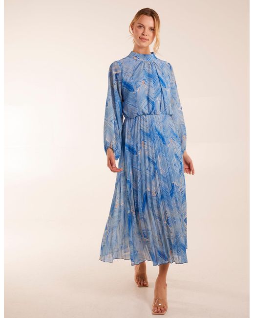 Blue Vanilla Blue Diamond Aztec High Neck Dress
