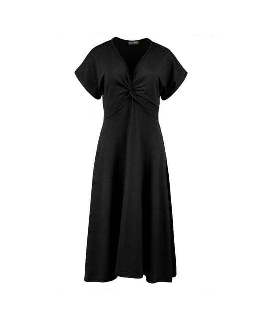 Conquista Black Knot Detail Midi Dress