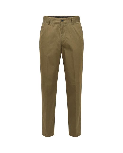 Boss Green Solid Patterned Straight Chinos for men