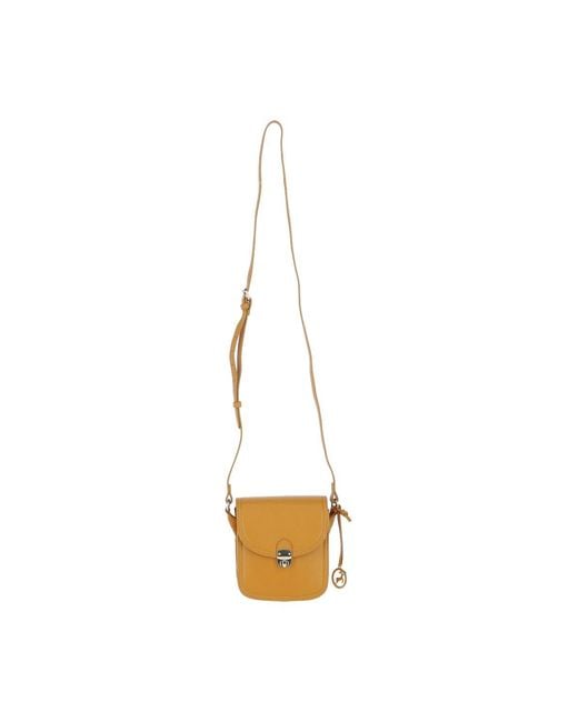 Ashwood Leather Yellow Elegant Crossbody Bag With Twist Lock