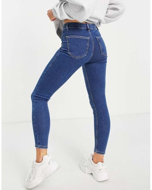 Topshop Unique Blue High Rise Mid Joni Jeans