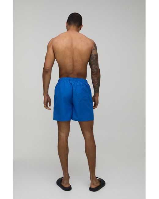 BoohooMAN Blue Mid Length Bm Autograph Swim Short for men
