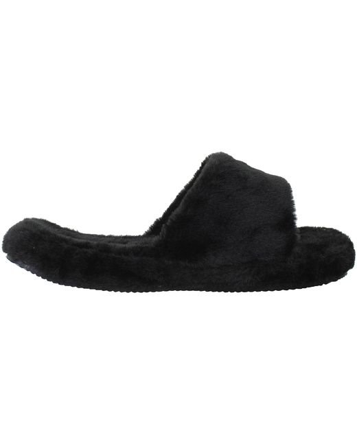 Ralph Lauren Black Fur Slippers