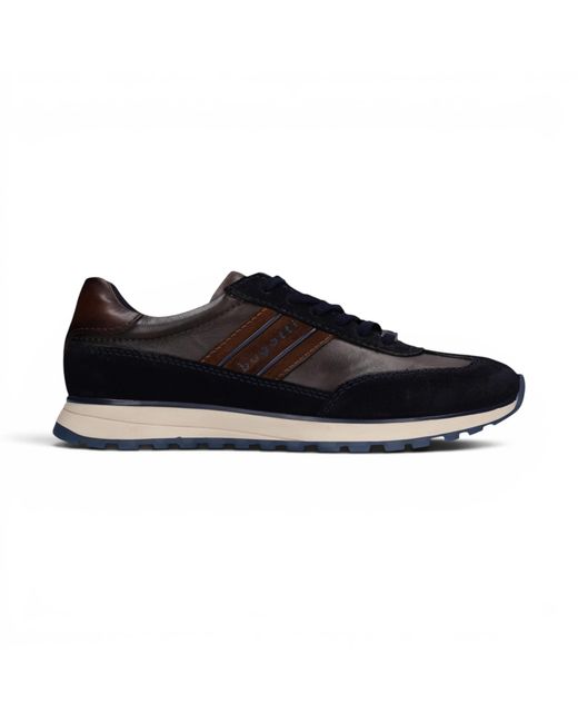 Bugatti Black Leather Lace-Up Trainer Sneaker Shoes for men