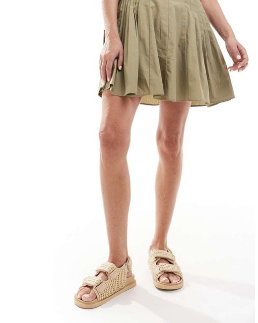SEQWL Natural Kidman Double Strap Raffia Sandal