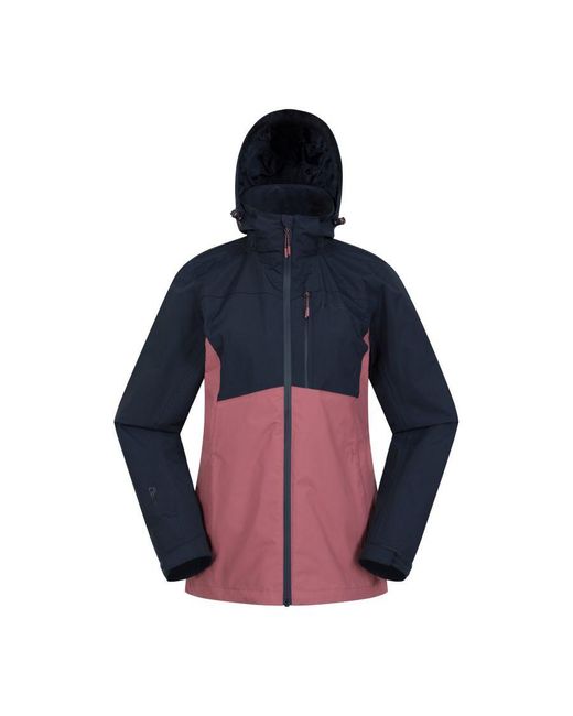Mountain Warehouse Blue Ladies Rainforest Ii Extreme Colour Block Waterproof Jacket ()