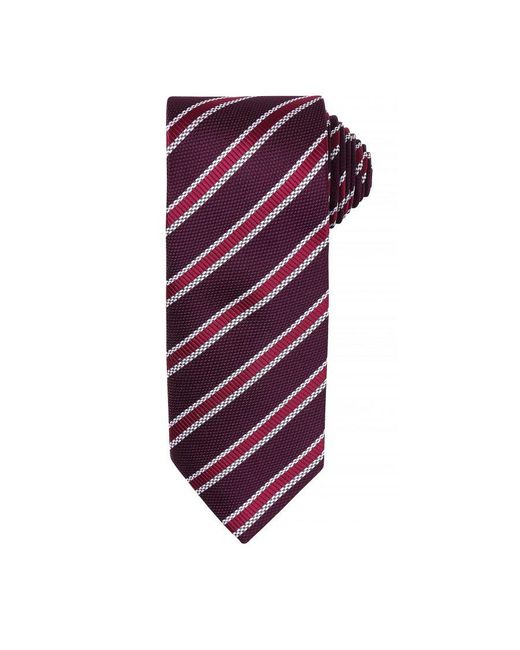 PREMIER Purple Waffle Stripe Formal Business Tie (Pack Of 2) (/ Aubergine) for men