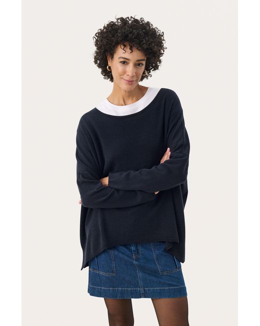 Part Two Pullover Loose Fit in het Blue