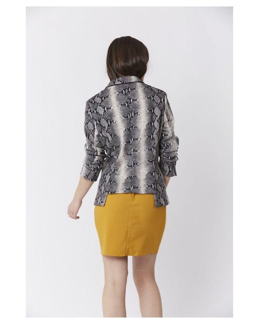 Jayley White Suedette Snakeskin Effect Jacket