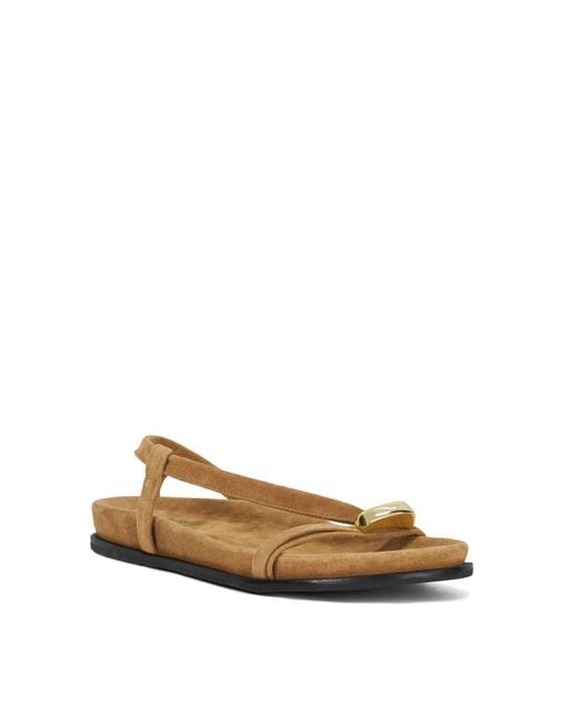Dune Natural Lyn Toe Trim Sandals