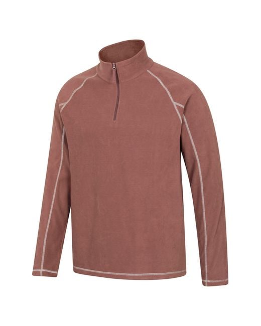 Mountain Warehouse Brown 'Ashbourne' Fleece Jacket Half Zip Mid Layer Sweater for men