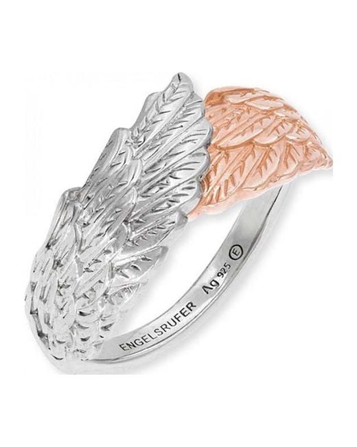 Engelsrufer White Err-Wings-Bir Ladies Double Wing Ring