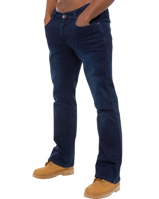 Enzo Blue Bootcut Stretch Denim Jeans for men