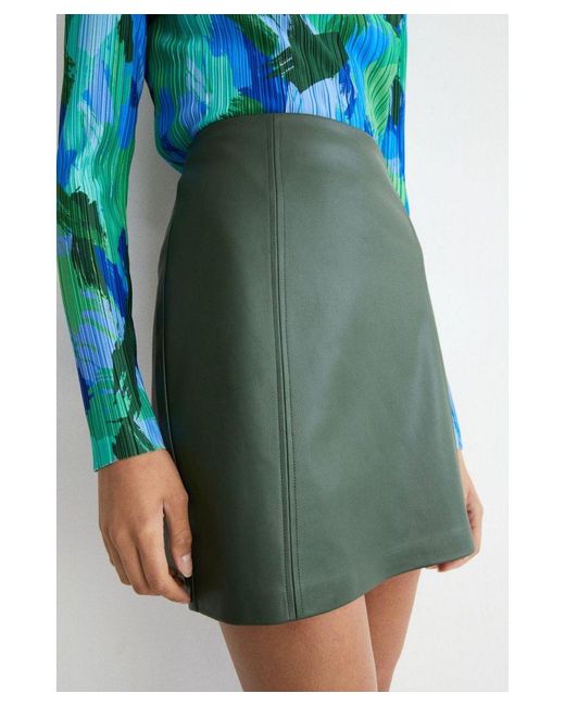 Warehouse Green Seam Detail Pelmet Skirt