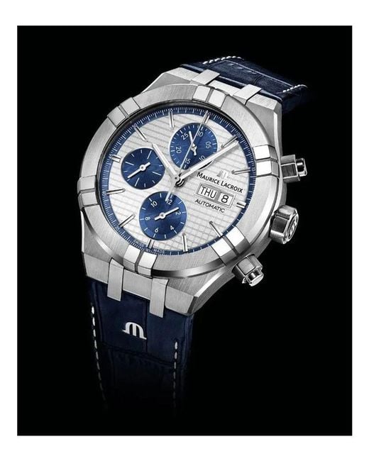 Maurice Lacroix Blue Aikon Watch Ai6038-Ss001-131-1 Leather (Archived) for men