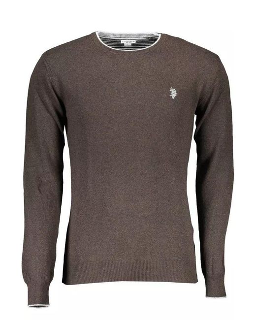 U.S. POLO ASSN. Brown Wool Sweater for men