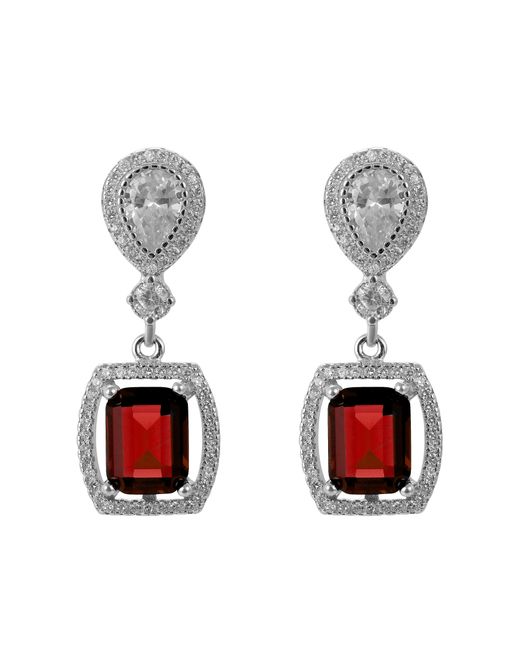 Orphelia White 'Enora' 925 Sterling Drop Earrings