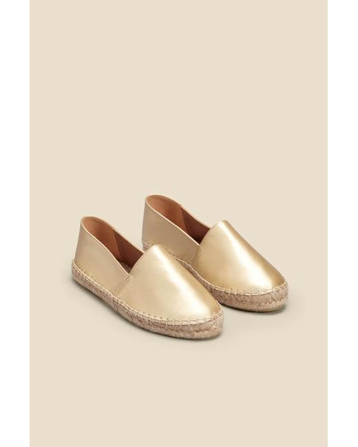 Sosandar Natural Chiara Flat Closed Toe Leather Espadrille