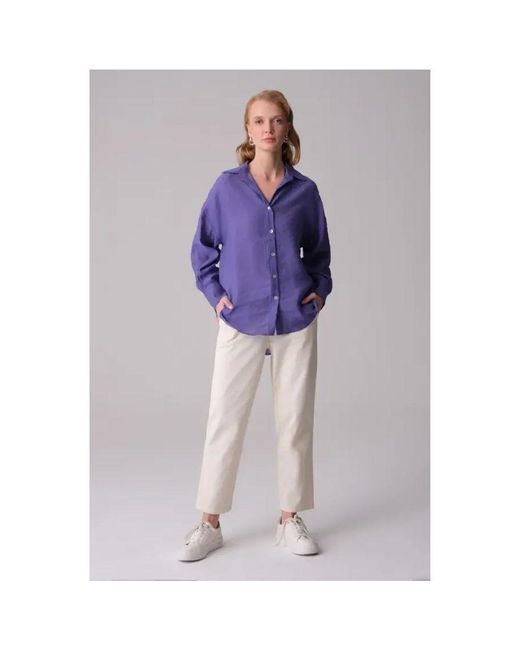 GUSTO Purple Modal Relaxed Shirt