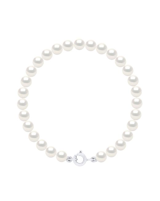 Ateliers Saint Germain White Bracelet Of Real Cultured Freshwater Pearls Round 5-6 Mm