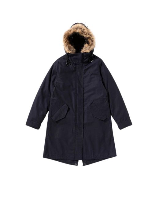 Fred Perry Blue Hooded Zip-In Liner Parka 2