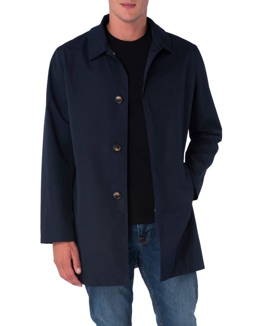 Harry Brown London Blue Single Breasted Trench Coat for men